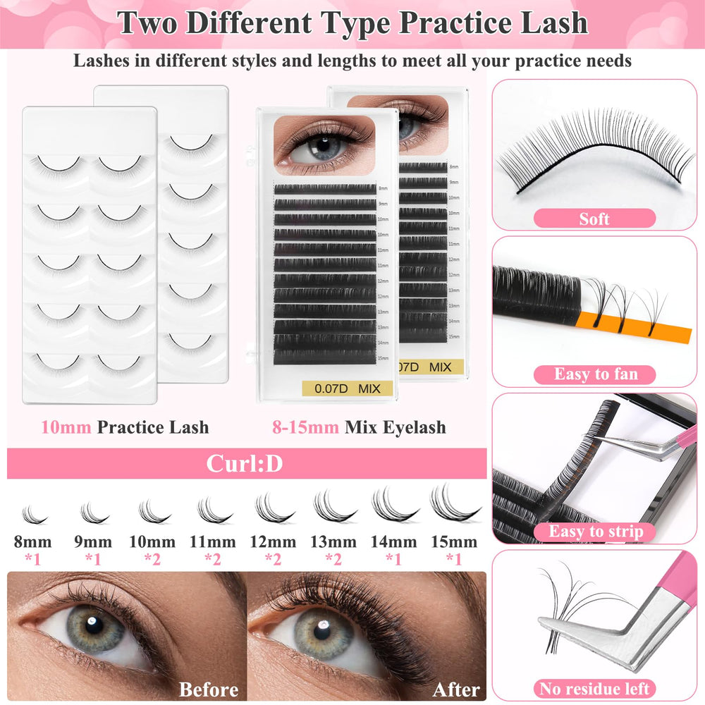 Qinzave Lashes Kit lash tweezers provide precise isolation for careful lash placement.