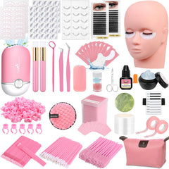 Qinzave Lashes Kit mannequin head for realistic practice in lash placement and spacing.