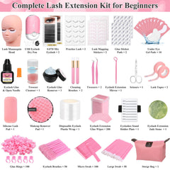 Qinzave Lashes Kit USB fan speeds glue drying for comfortable training sessions.