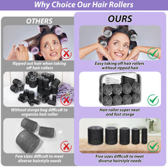 Qinzave self-grip rollers close-up highlighting secure grip and user-friendly design.
