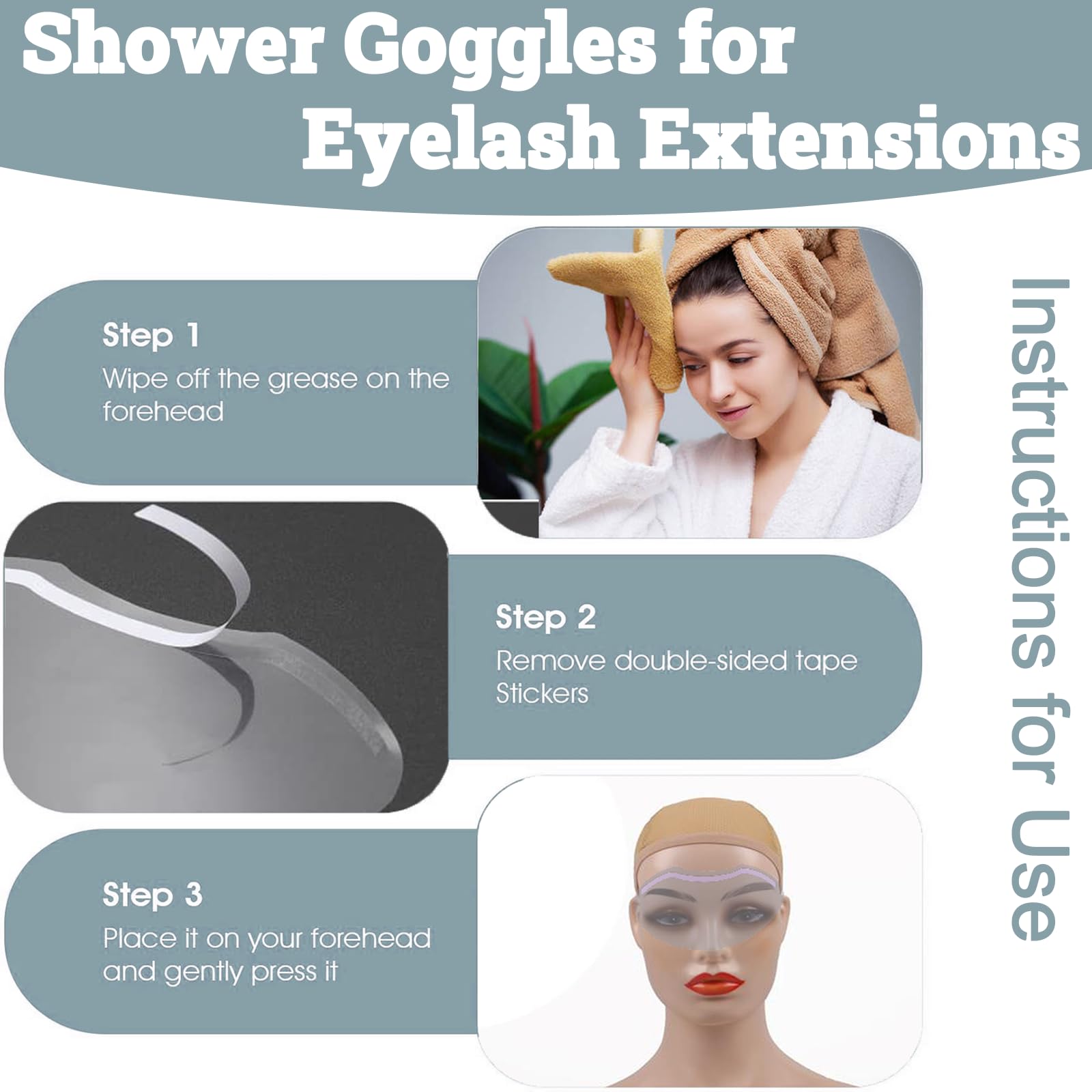 QIOOLEEO face shield worn above the eyebrows protects the eye area.