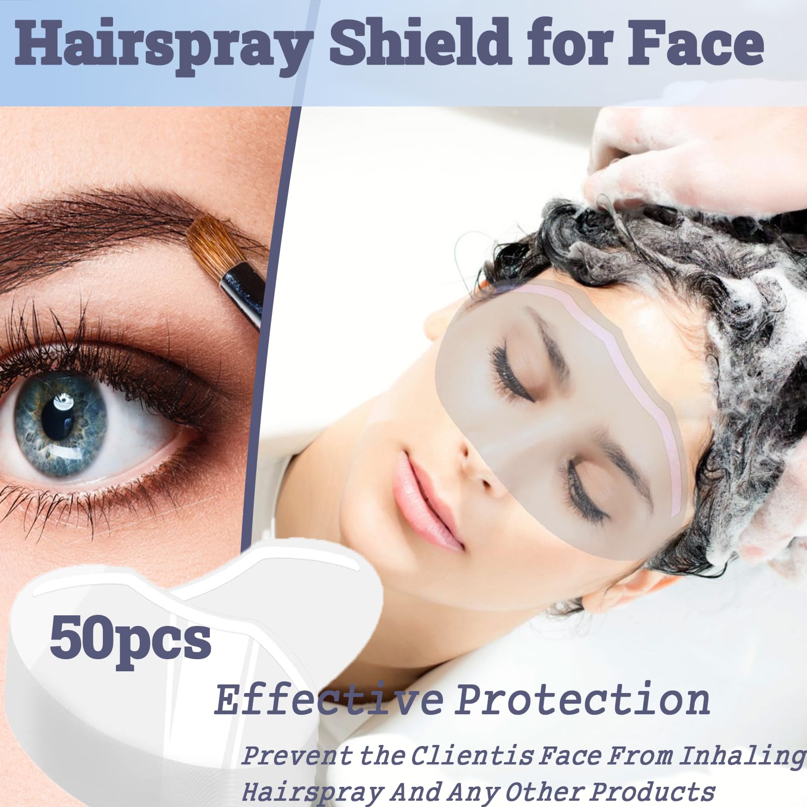 QIOOLEEO hair spray shield helps guard eyes during styling.