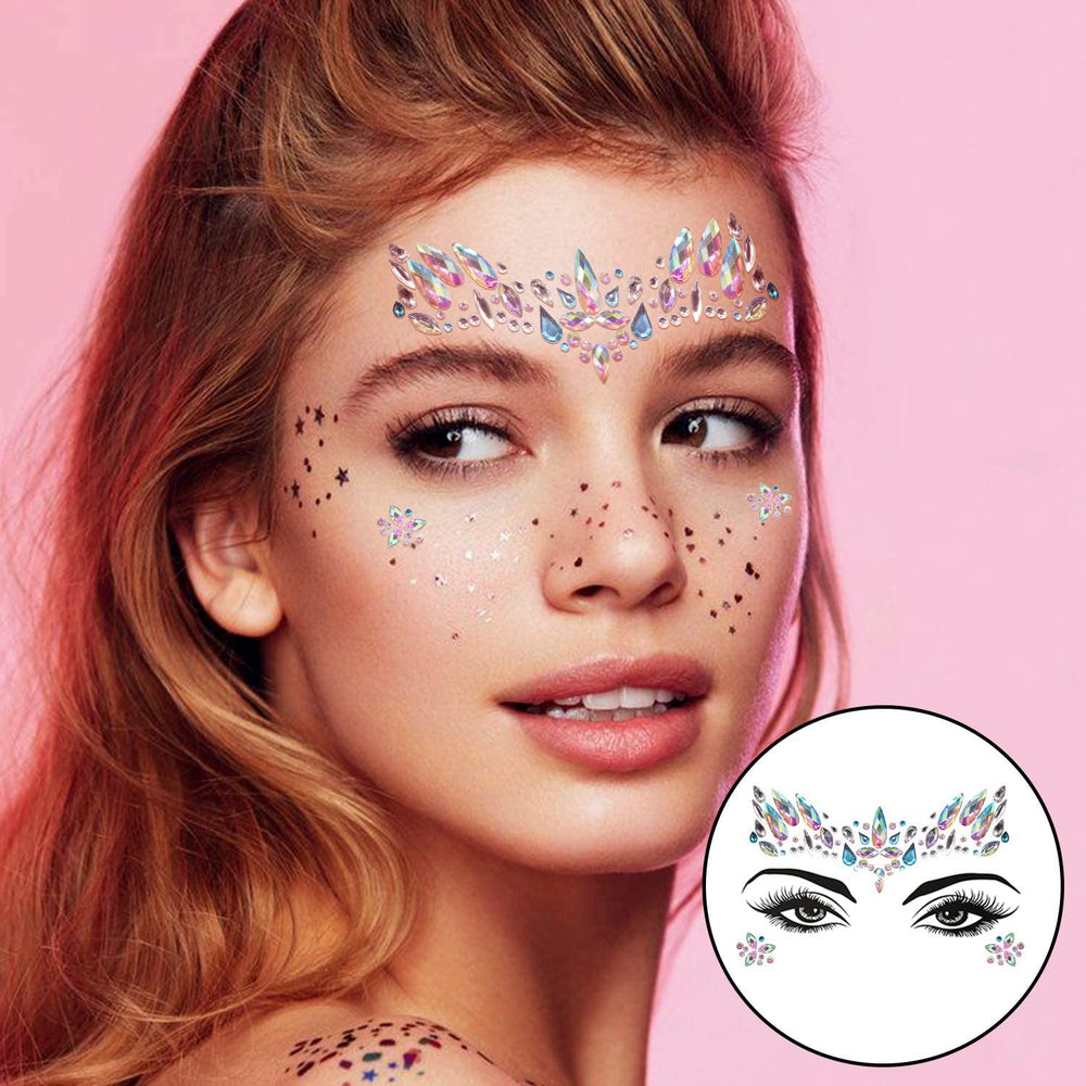 Qiseven joyas faciales sirena, decora cara y cuerpo para celebraciones brillantes.