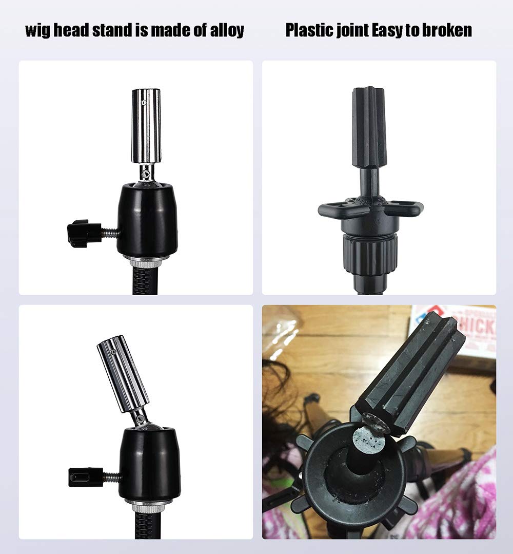 QISHI YUHUA wig stand tripod metal top base resists cracking for durability