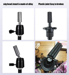 QISHI YUHUA wig stand tripod metal top base resists cracking for durability