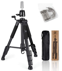 QISHI YUHUA wig stand tripod with non-slip base keeps wigs secure during styling