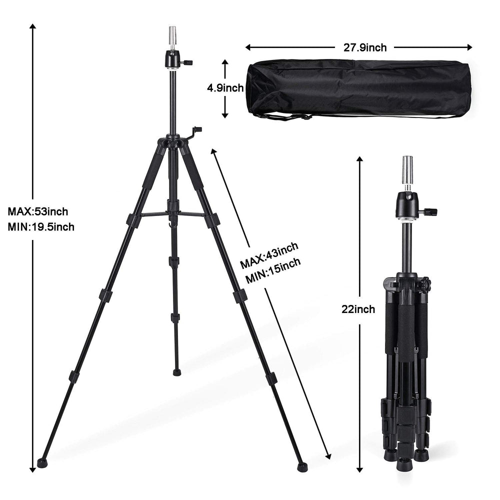 QISHI YUHUA wig stand tripod retractable legs for easy transport and setup