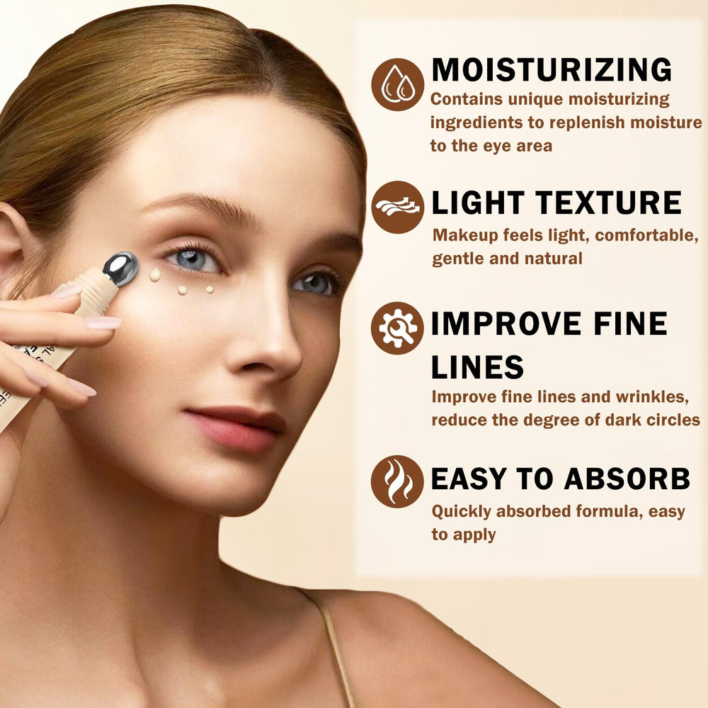 Concealer-like brightening from QIUFSSE eye cream enhances skin tone.
