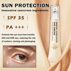 Under-eye puffiness visible while applying QIUFSSE eye cream for refresh.