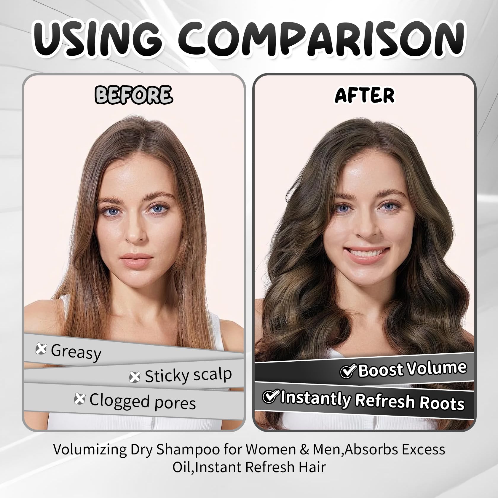 Close-up of rice starch texture in QIUFSSE dry shampoo