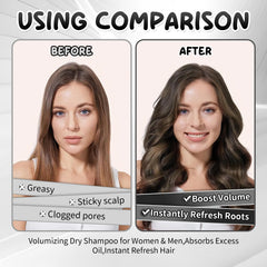 Close-up of rice starch texture in QIUFSSE dry shampoo