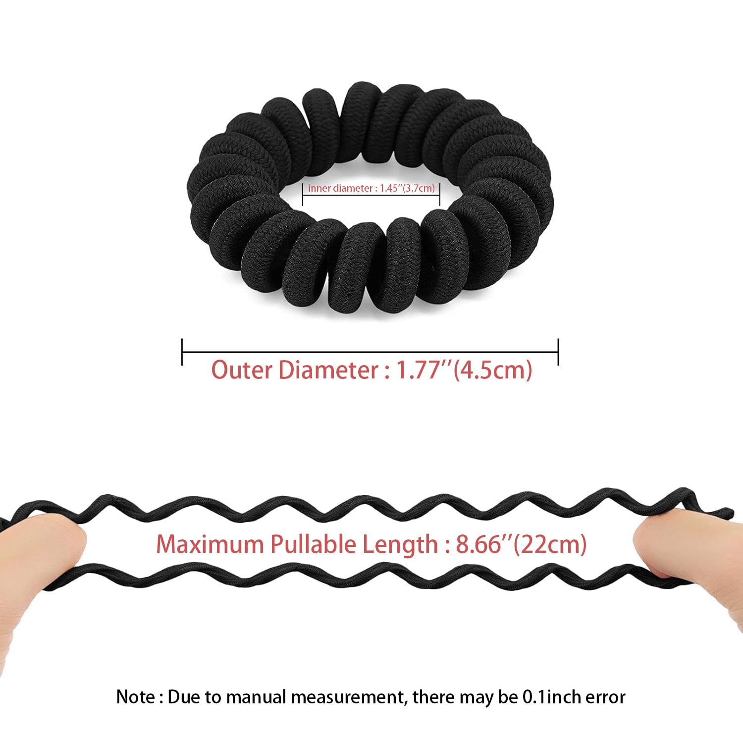QIUTIMIY spiral hair ties worn, prevents tangling and reduces breakage.
