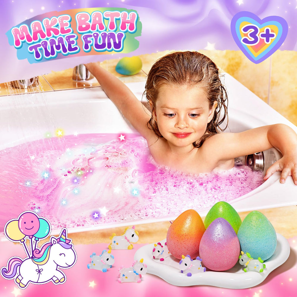 Qivatex bombas de baño con regalo interior, sorprende a las niñas
