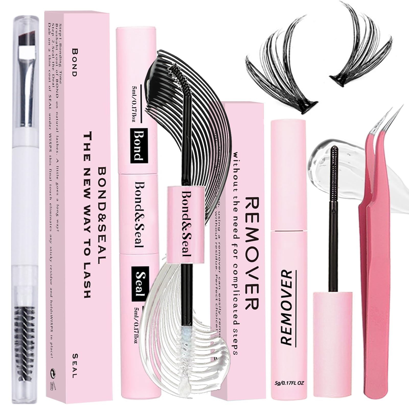Qiveaory lash bond bottle for precise glue application in DIY lash extensions.