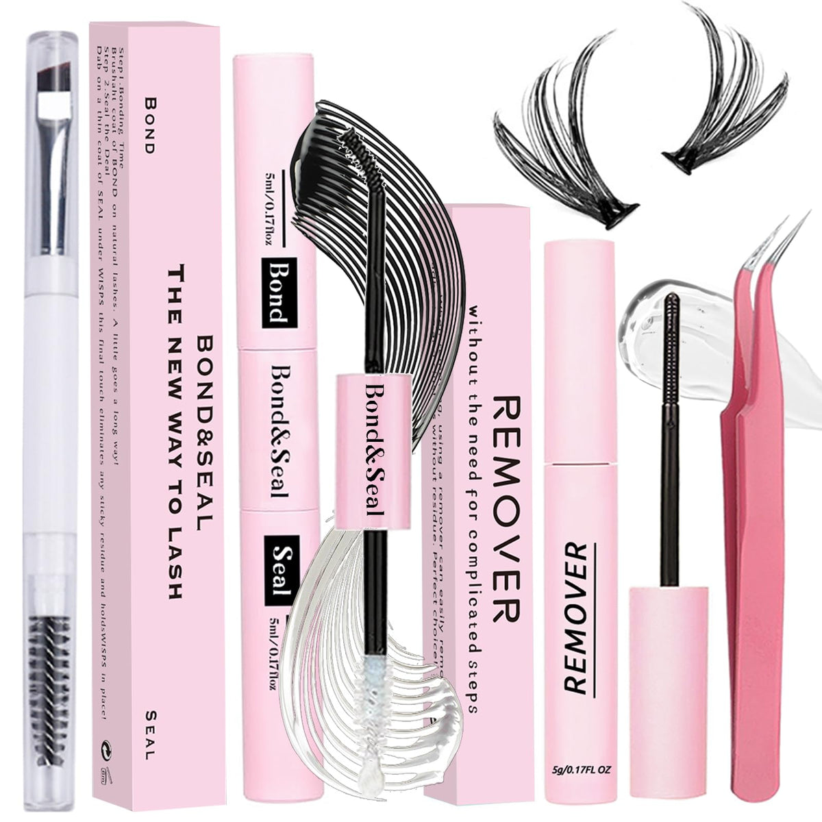 Qiveaory lash bond bottle for precise glue application in DIY lash extensions.