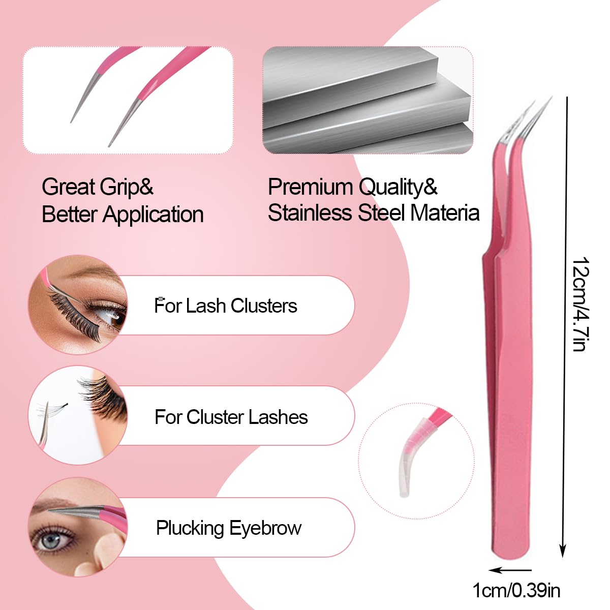 Qiveaory portable double-headed eyelash brush for quick lash grooming.