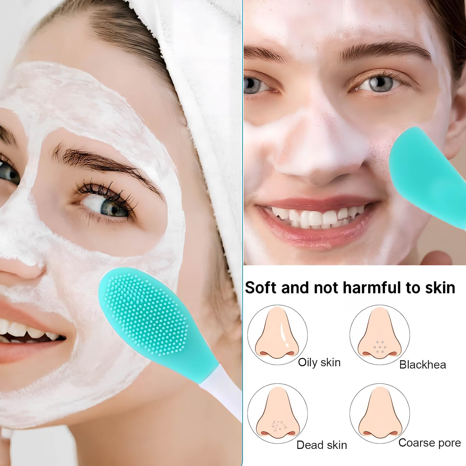 Qivorimith deep pore cleansing brush shown in close-up.
