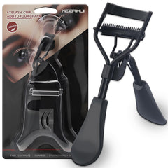 Qivorimith eyelash curler for hooded eyes with built-in comb for precise lift.