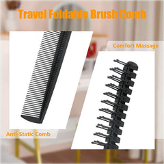 Qjaiune foldable brush stored in a handbag, saving space during travel.