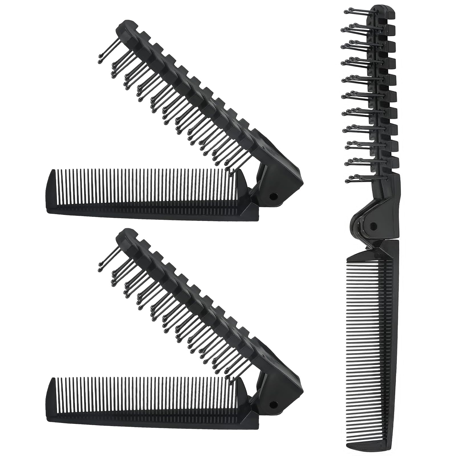 Qjaiune travel foldable brush compact, ideal for easy packing and on-the-go grooming.