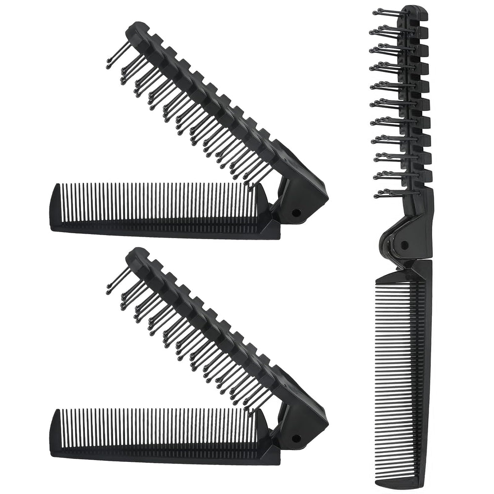 Qjaiune travel foldable brush compact, ideal for easy packing and on-the-go grooming.