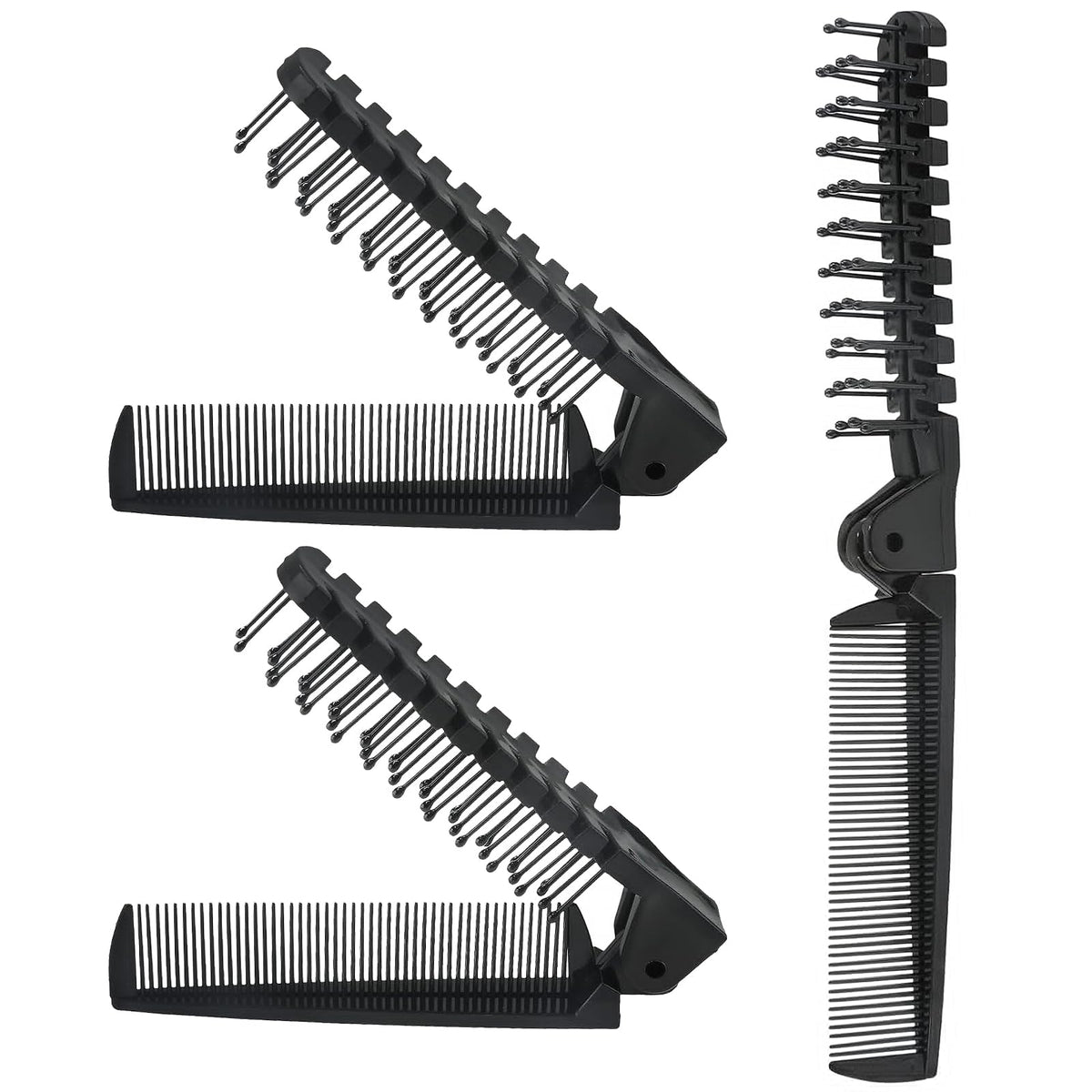 Qjaiune travel foldable brush compact, ideal for easy packing and on-the-go grooming.
