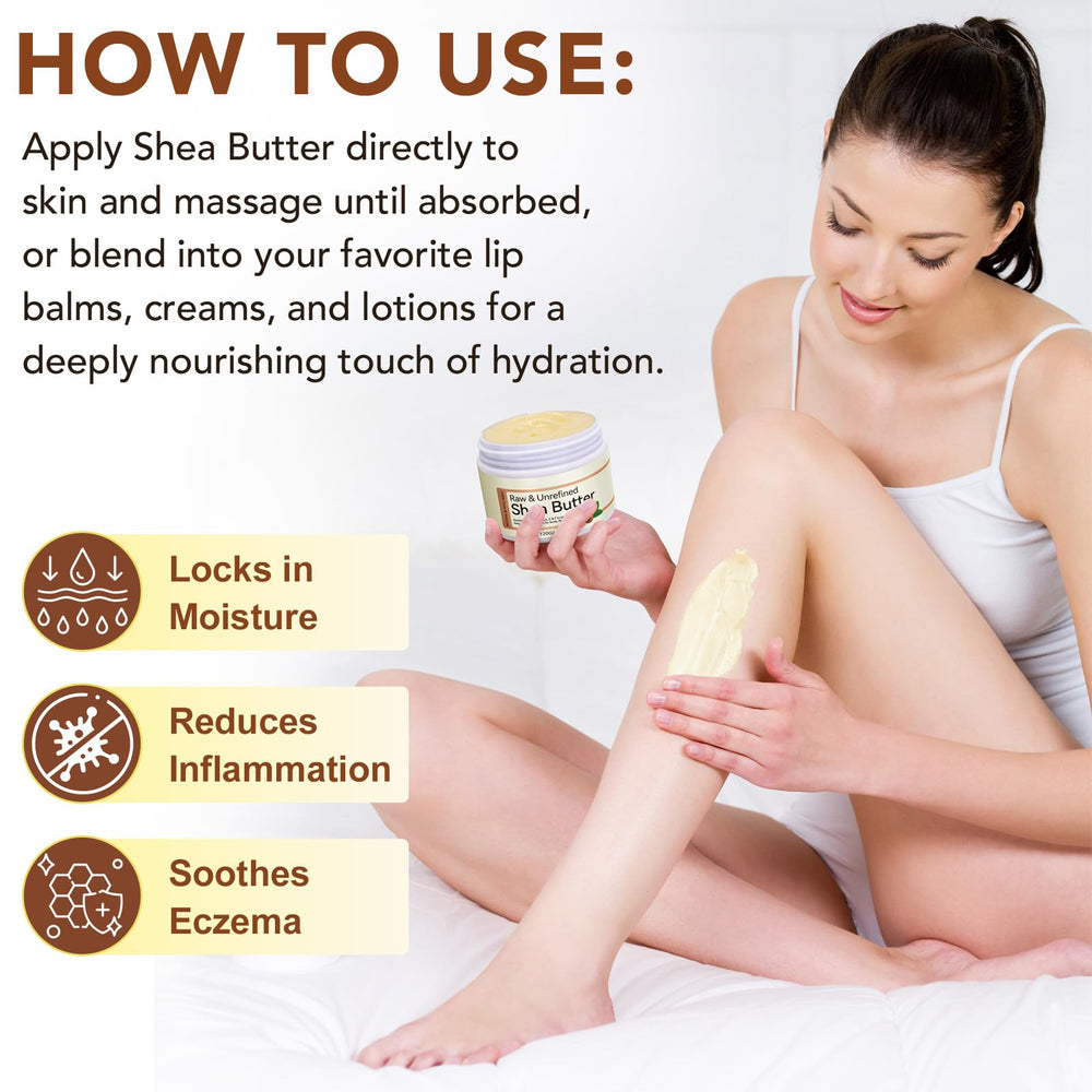 Uso natural de mantequilla de karité, cuidado versátil para cuerpo, cara y cabello