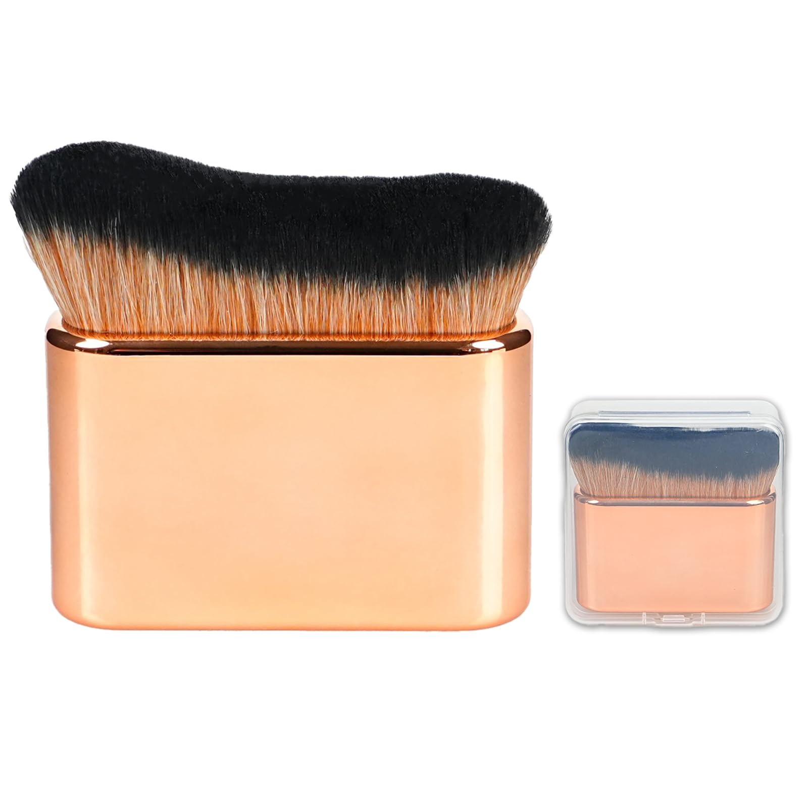 QJKLWV self-tanner brush with rose-gold handle for smooth, streak-free application.