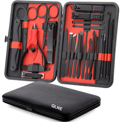 QLNE nail-clippers-set in stainless steel offers durable, precise trimming for nails.