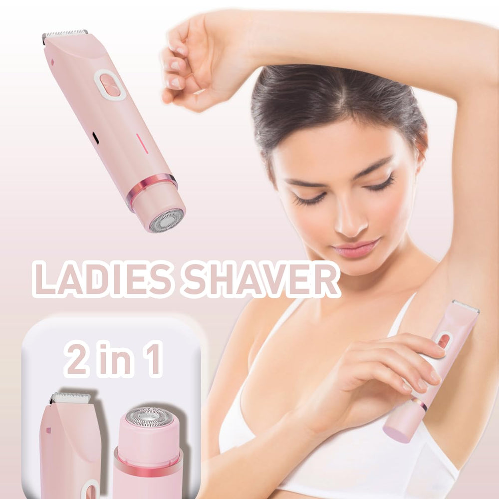 QLWQ Bikini Trimmer ceramic blades close-up on skin