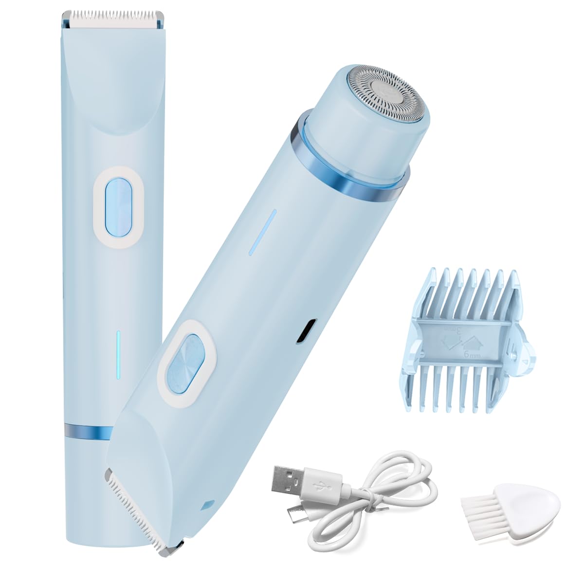 QLWQ dual-head womens razor deliver seamless body and bikini trimming with a smooth glide.
