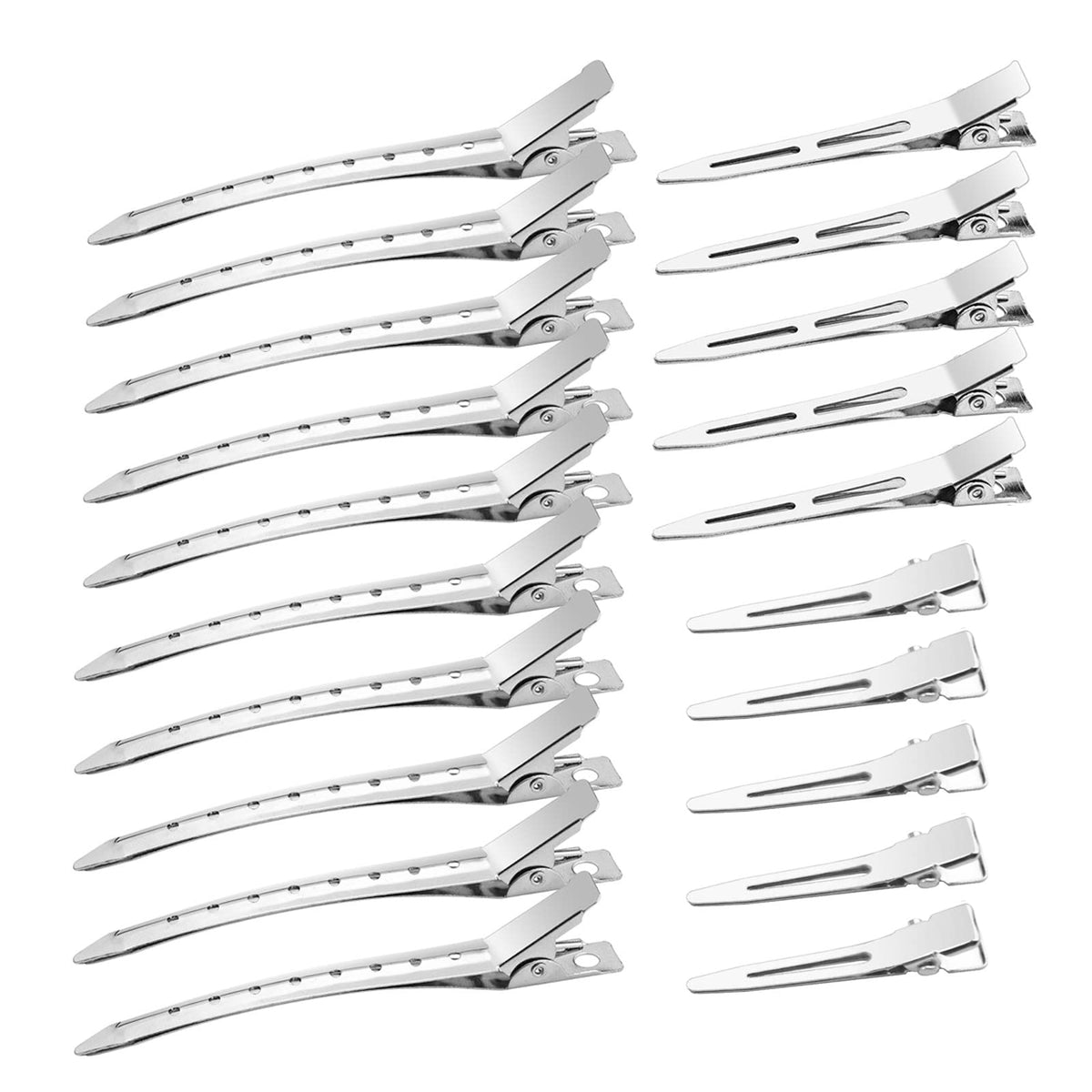 Pinza Qoneyik pico de pato 3.5 pulgadas, plata, ideal para seccionar el cabello.