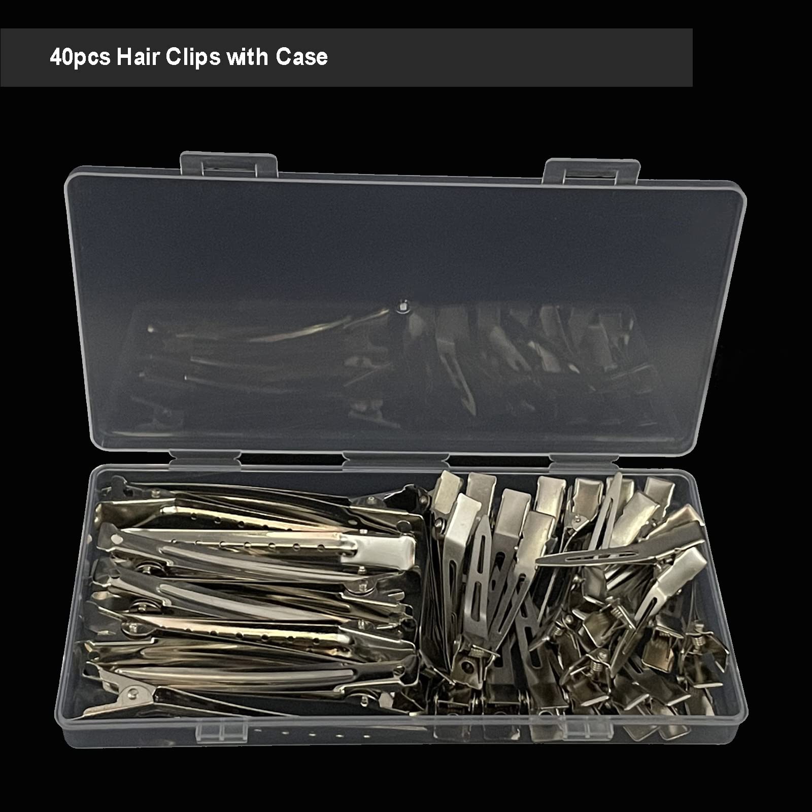 Pinza Qoneyik pico de pato resistente, plata, ideal para mantenimiento de peinados.