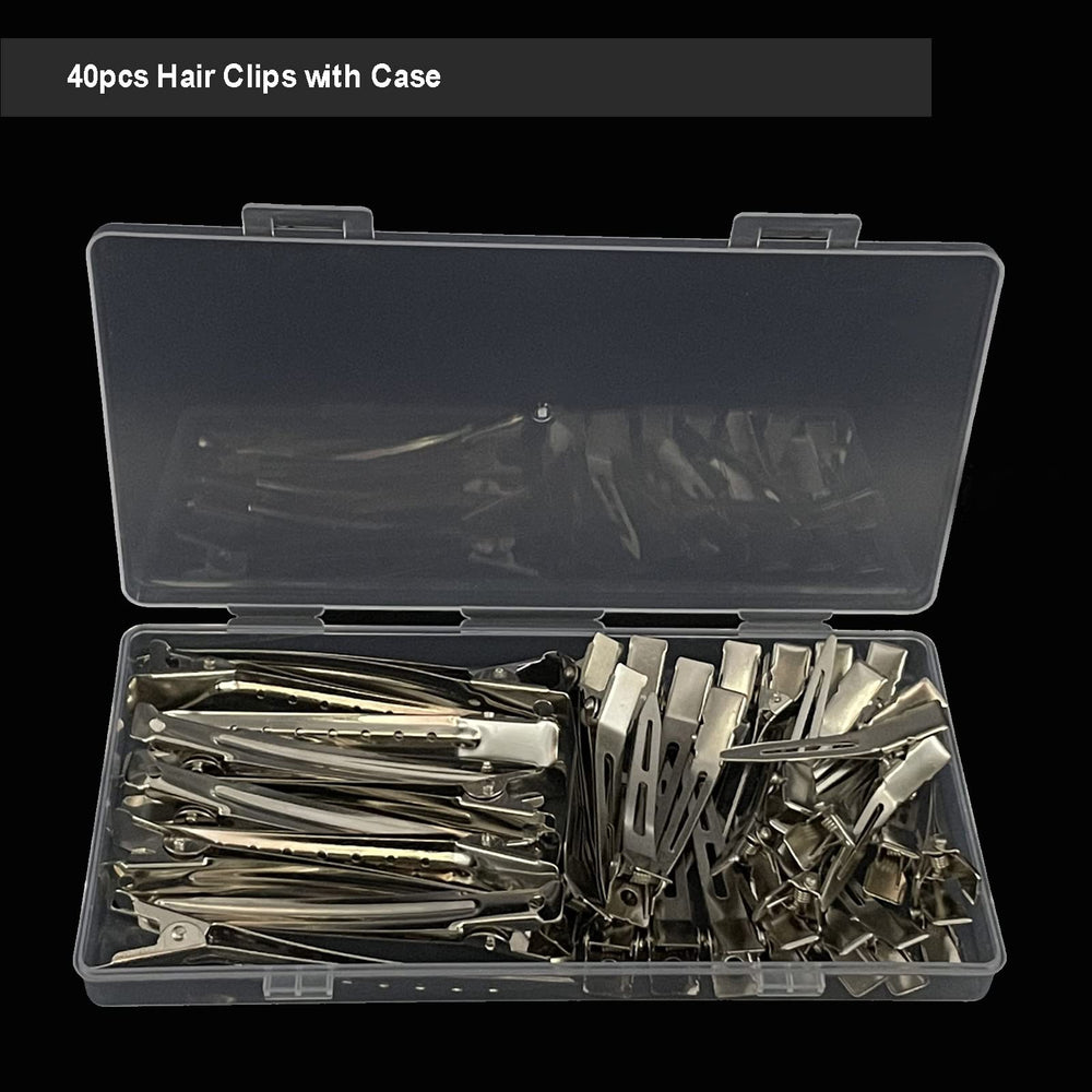 Pinza Qoneyik pico de pato resistente, plata, ideal para mantenimiento de peinados.