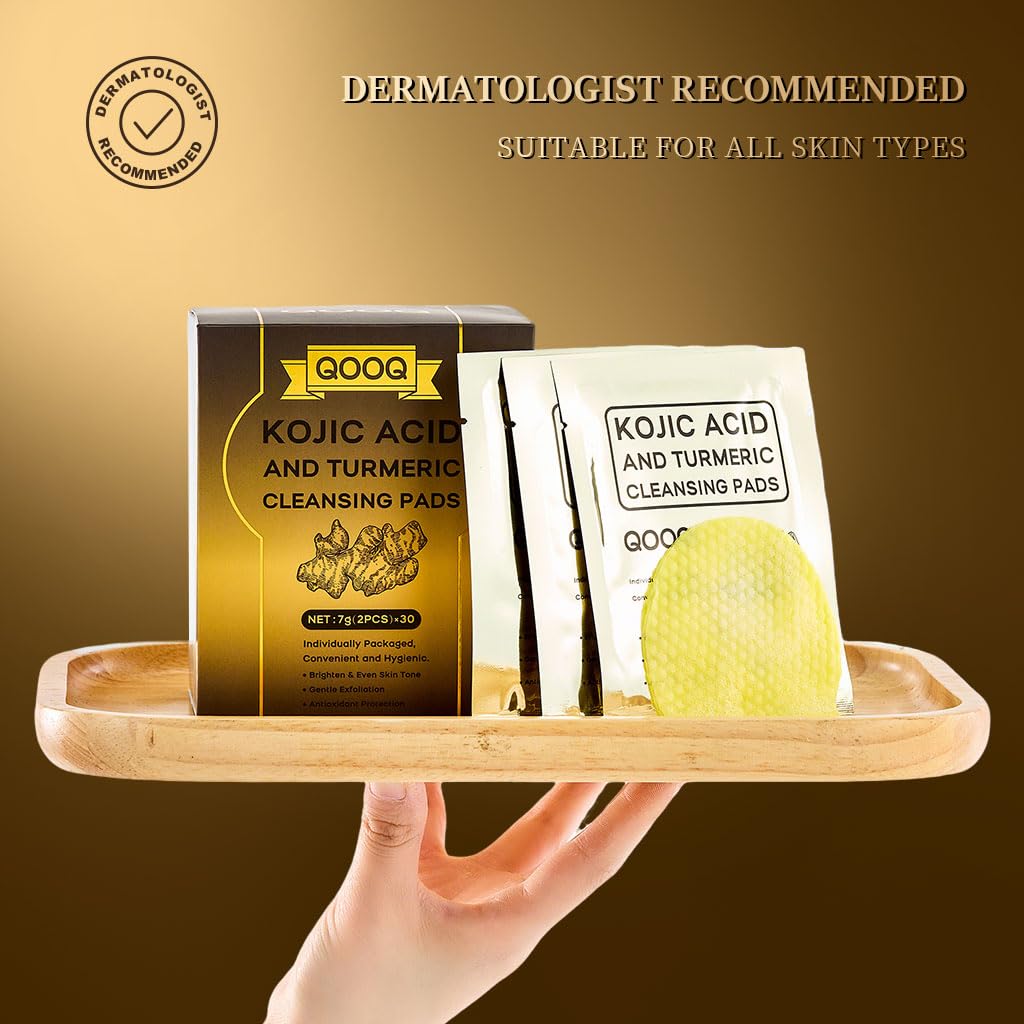 QOOQ ingredients-label turmeric-kojic-acid-glycerin highlights key actives.