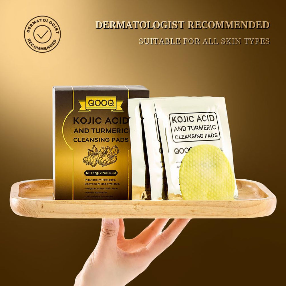 QOOQ ingredients-label turmeric-kojic-acid-glycerin highlights key actives.
