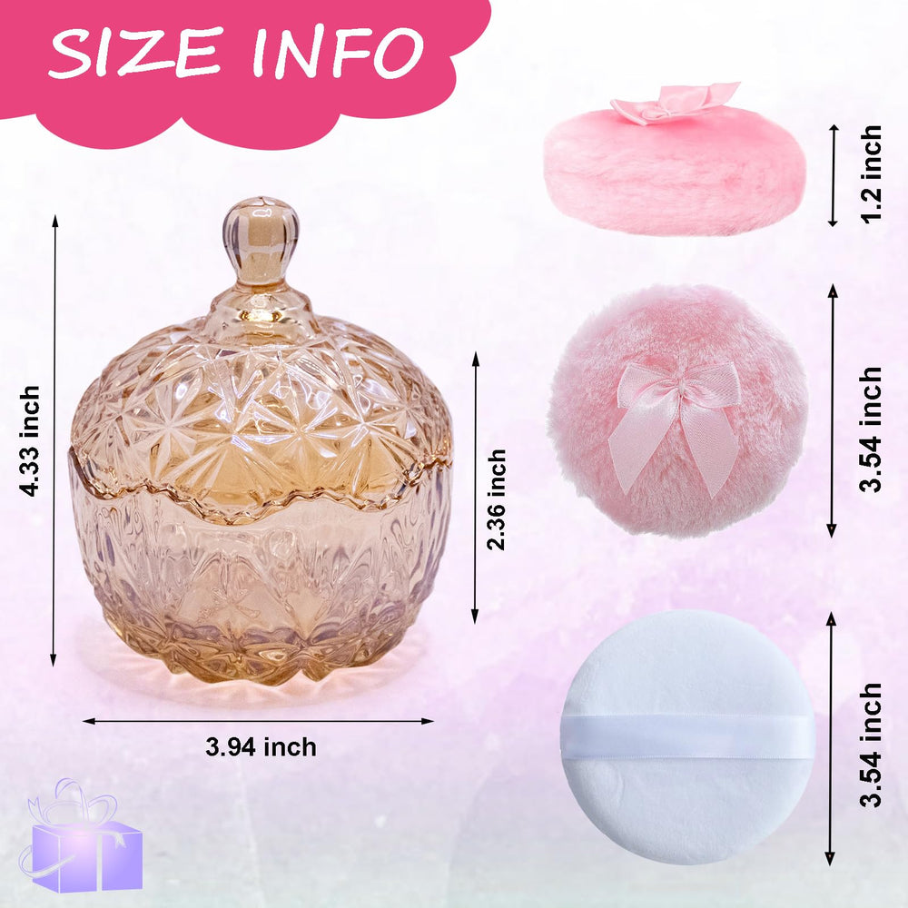 Qopoto glass container for puffs keeps powders clean and organized