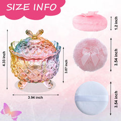 Qopoto glass container keeps powder puffs clean and ready for use