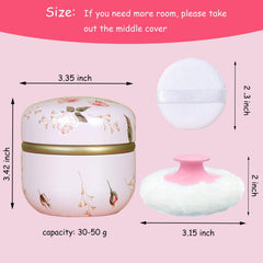 Qopoto Romantic Flowers powder container keeps powder tidy and portable
