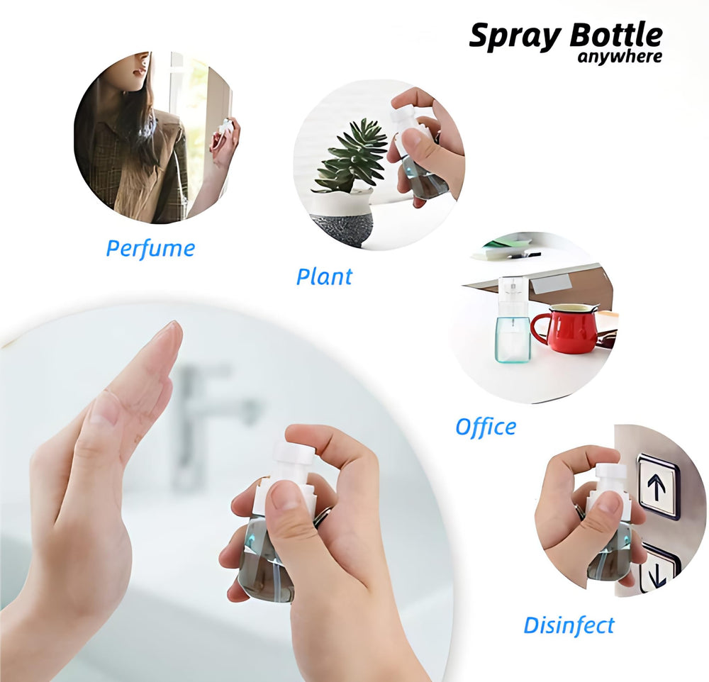 QPCMV plant care and household tasks showcased with spray bottles