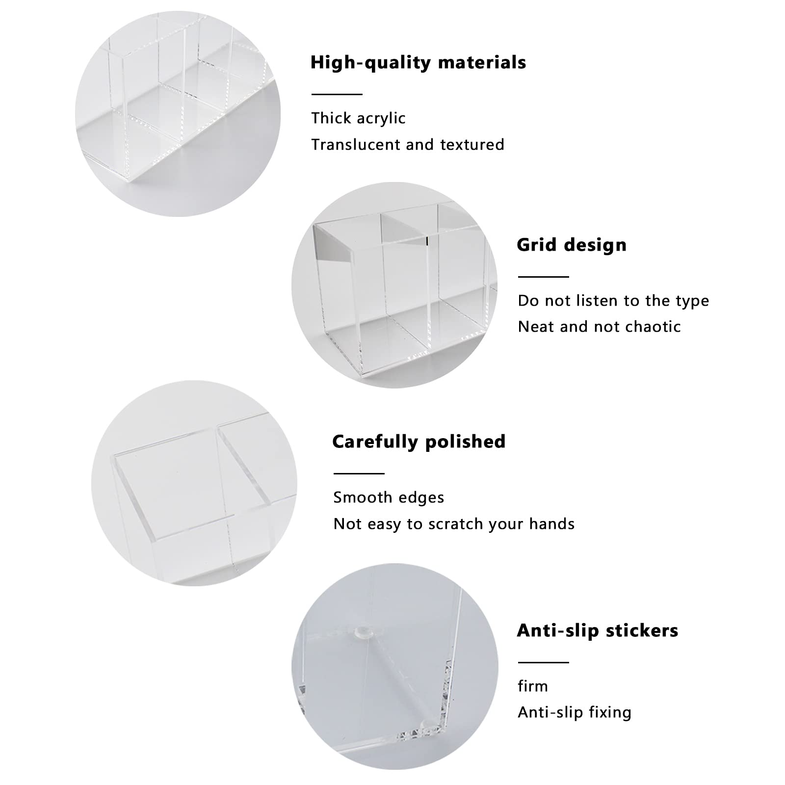 QPEY makeup brush holder keeps cosmetics neatly separated and easy to reach.