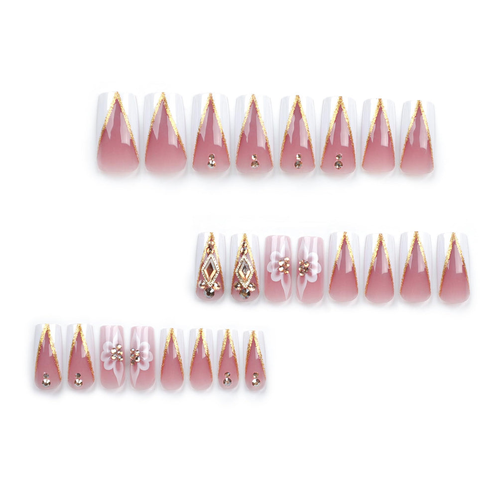 QQPPOLIU 3D glitter design nails add sparkle to outfits
