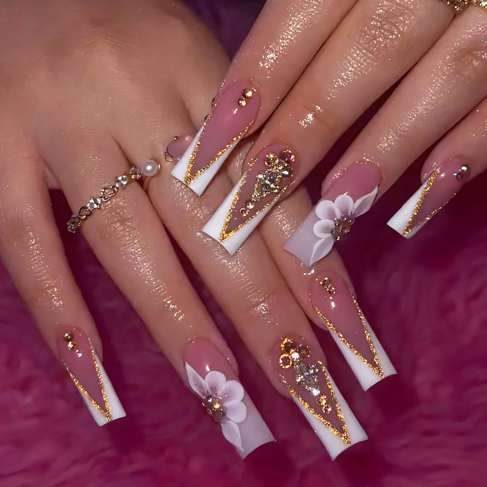 QQPPOLIU French nude nail press-ons for a quick salon-like manicure