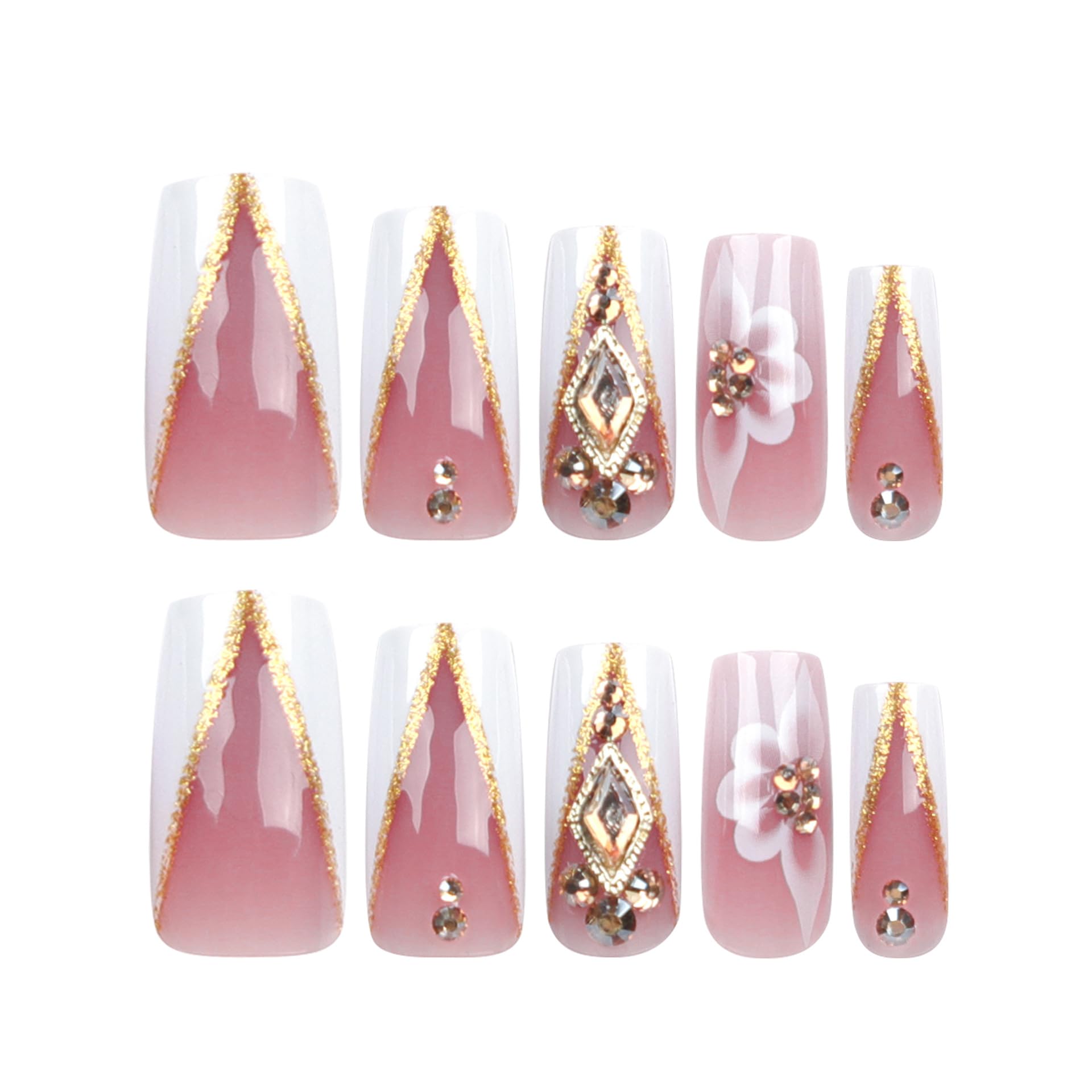 QQPPOLIU long coffin press-ons create a chic elongating shape
