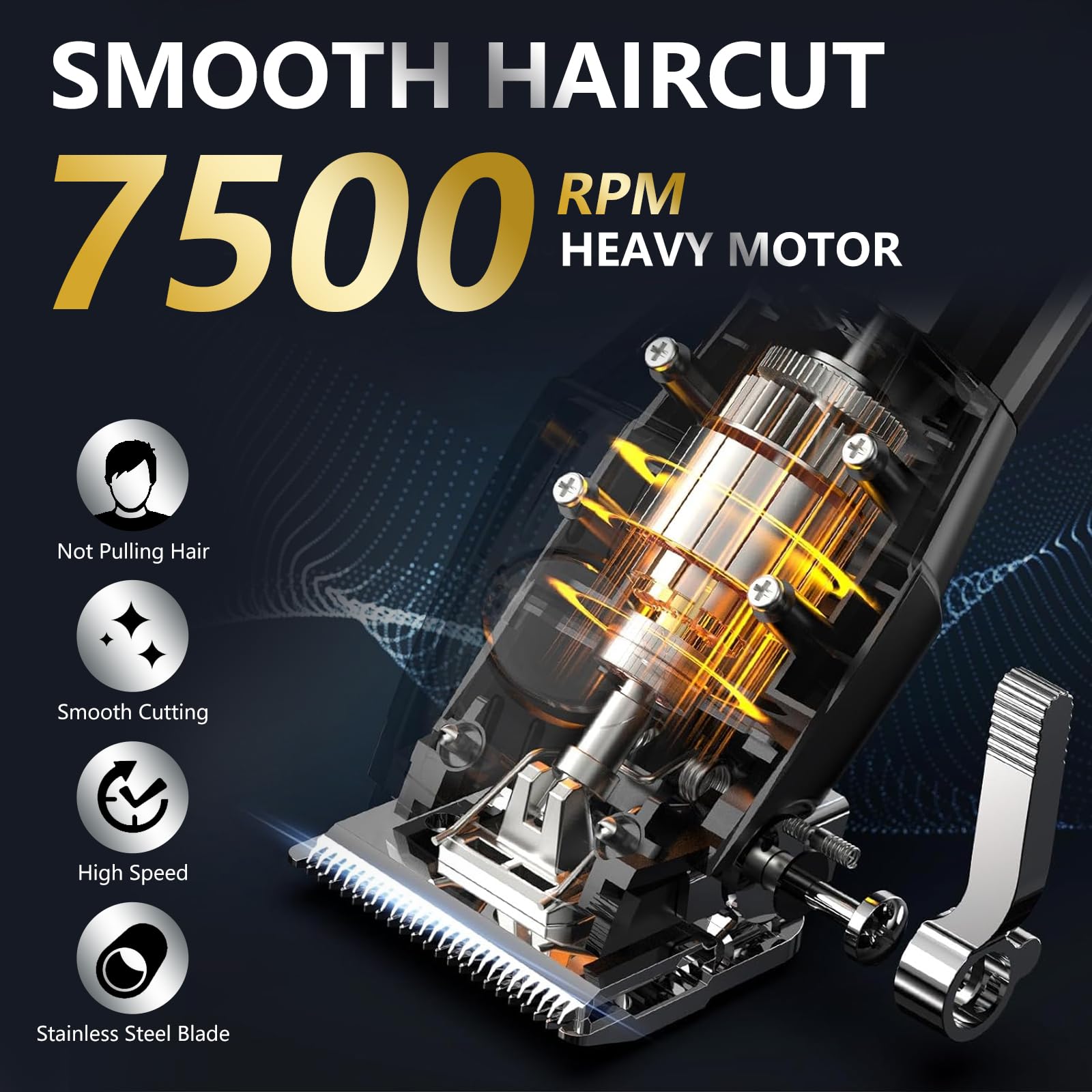 QQTIN hair clippers LED display shows battery level for uninterrupted trimming.