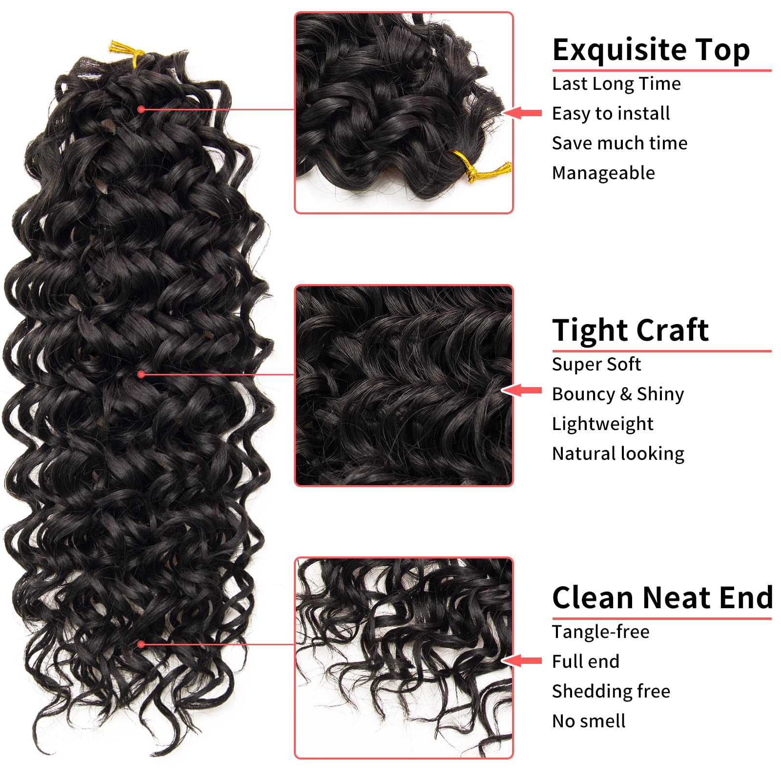 QRHSUKA GoGo Curl top-fold bulk hair illustrating crochet method