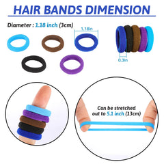QRTVI 1.1 inch diameter hair ties on hair