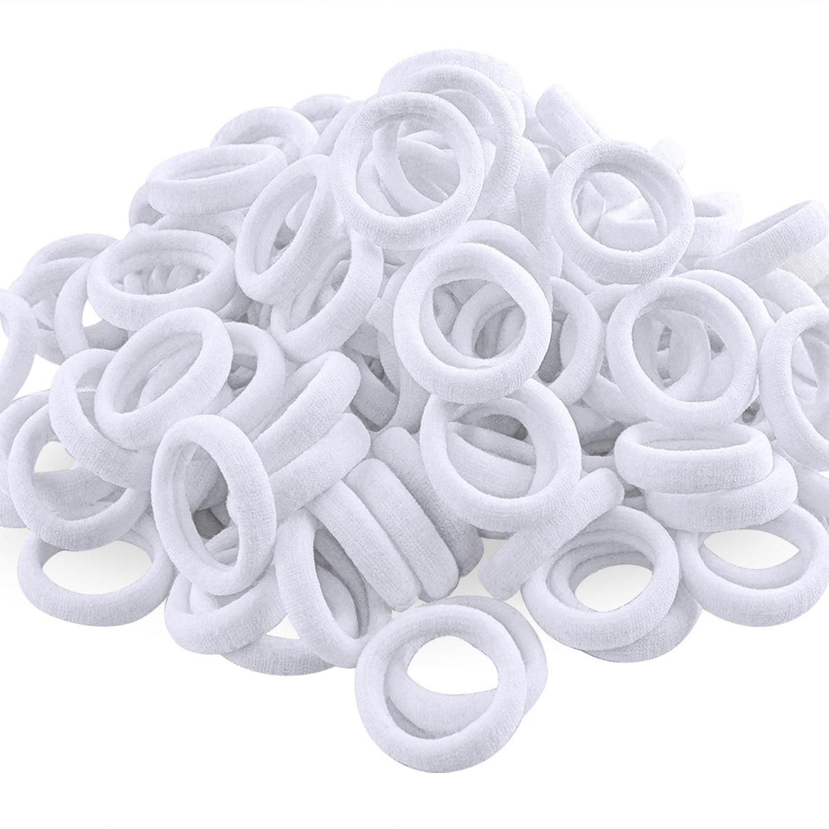QRTVI baby hair ties white pack, gentle on hair for daily use.