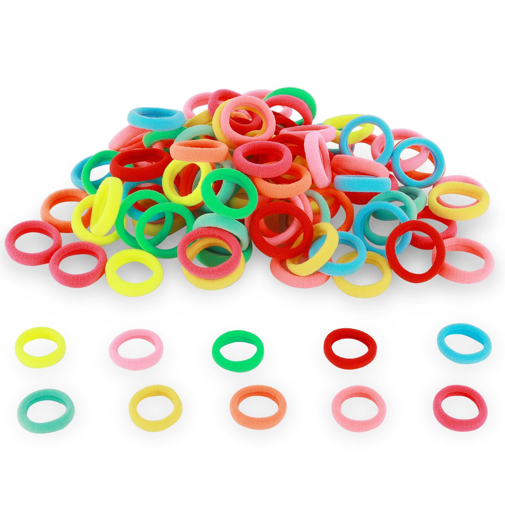 QRTVI cotton-elastic toddler hair ties close-up showing soft material