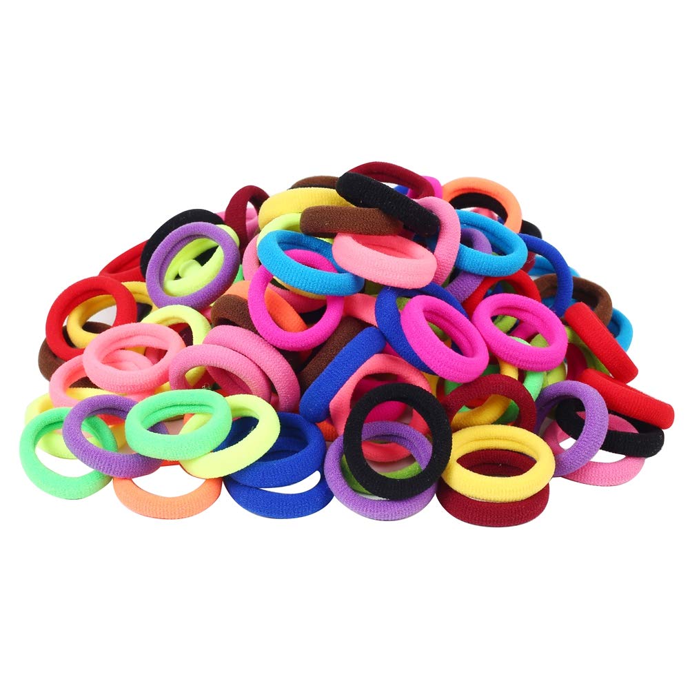 QRTVI cotton toddler hair ties 15 colors arranged for playful outfits.